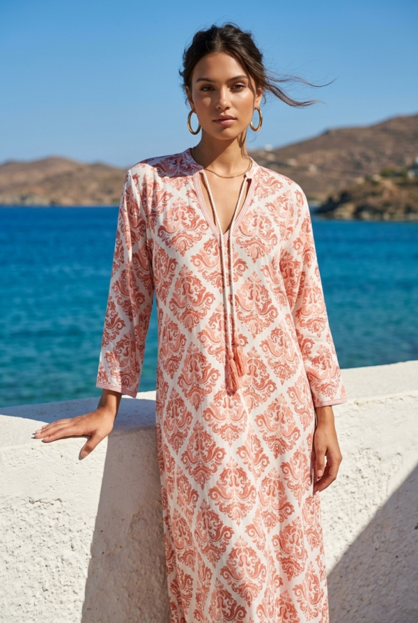 Καφτάνι με ogee print