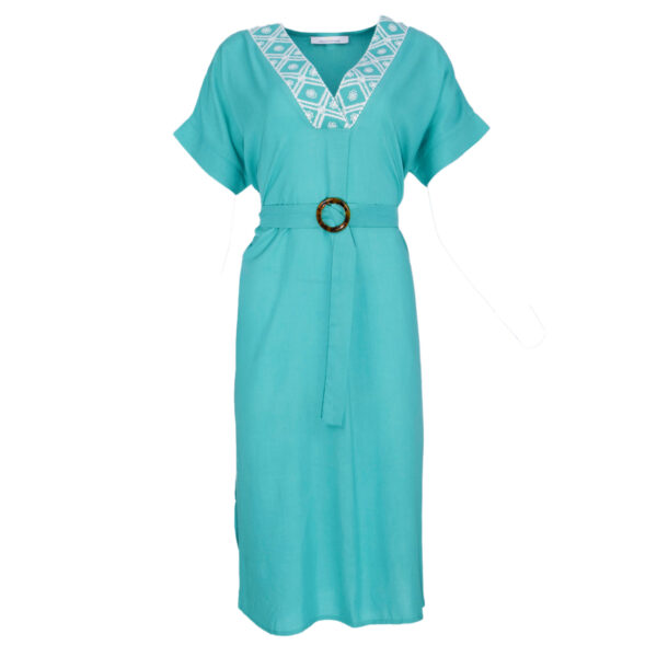 Φόρεμα midi με ζώνη