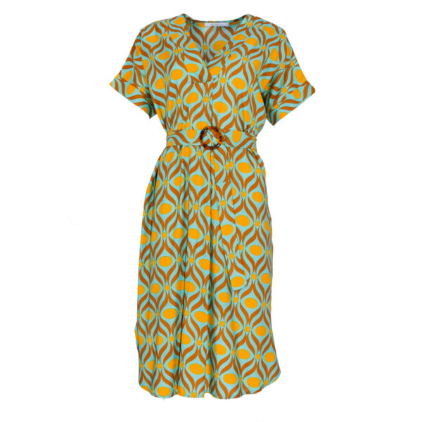 Φόρεμα midi με ζώνη