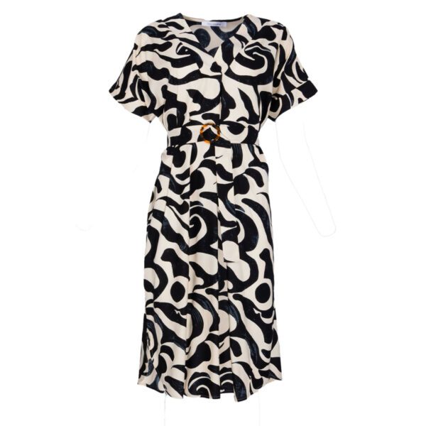 Φόρεμα midi με ζώνη