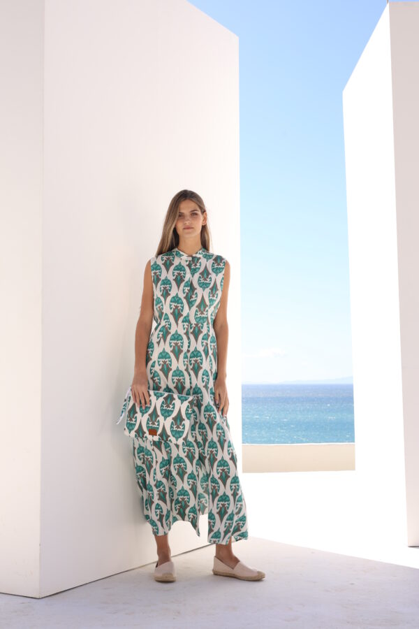 Alternative view of Φόρεμα αμάνικο σεμιγιέ